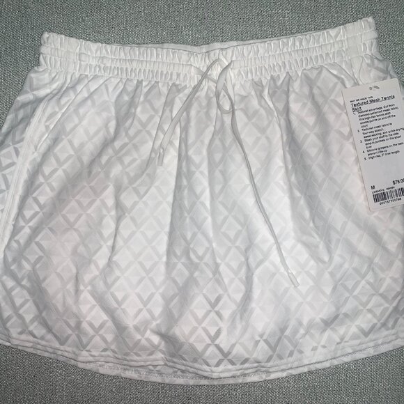 Lululemon NWT Textured Mesh High-Rise Tennis Skirt M White - Picture 1 of 16